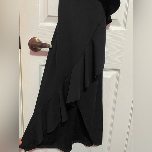 Ruffled Black Midi Dress - Picture 2 of 2